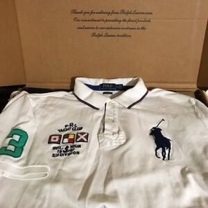 Polo Ralph Lauren PRL Yacht Club White Polo Shirt Size XL. Classic Fit
